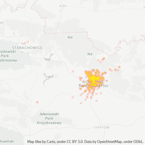 27-400 Mapa intensywności działalności gospodarczej