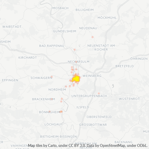 Heatmap für plz 74072
