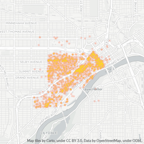 55102 Business Density Heatmap