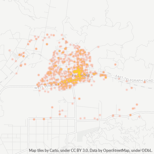 93015 Business Density Heatmap