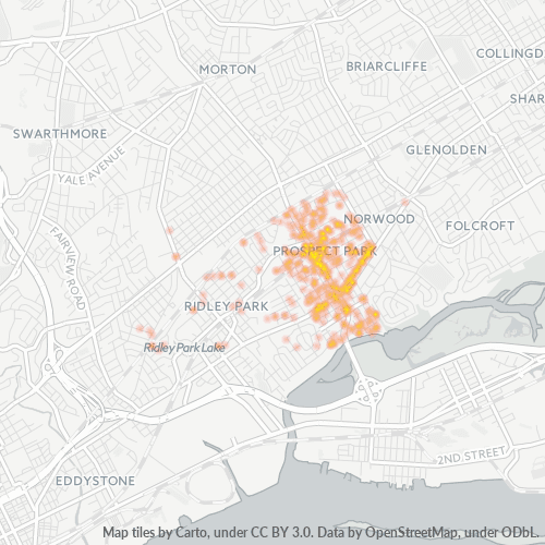 19076 Business Density Heatmap