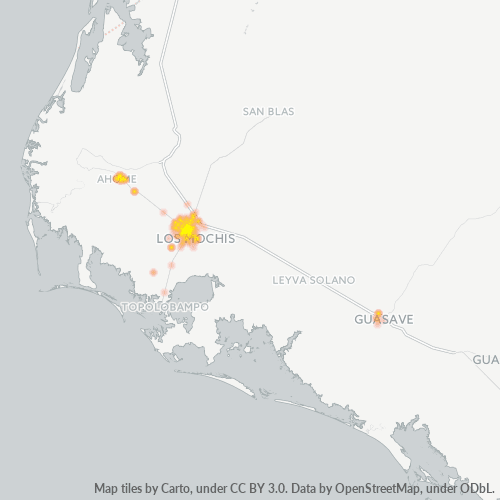 81200 Mapa de calor de densidad empresarial