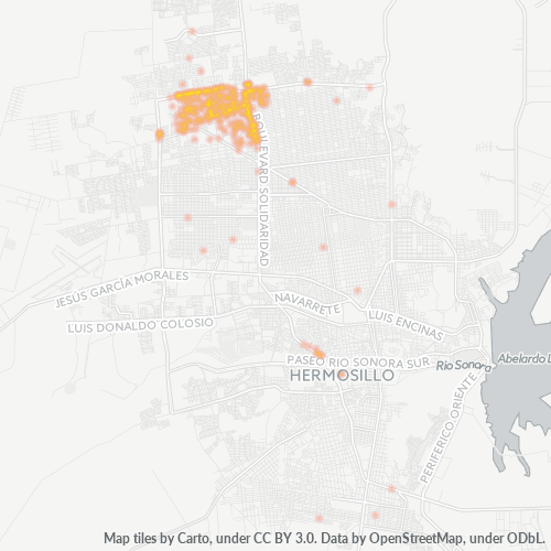 83116 Mapa de calor de densidad empresarial