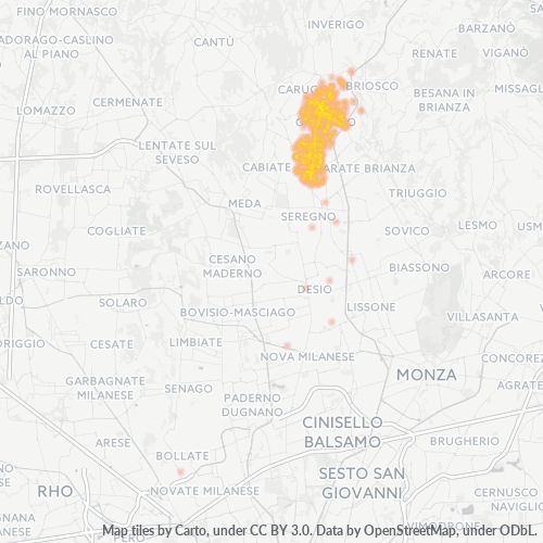 20833 Mappa di concentrazione per la densità di aziende