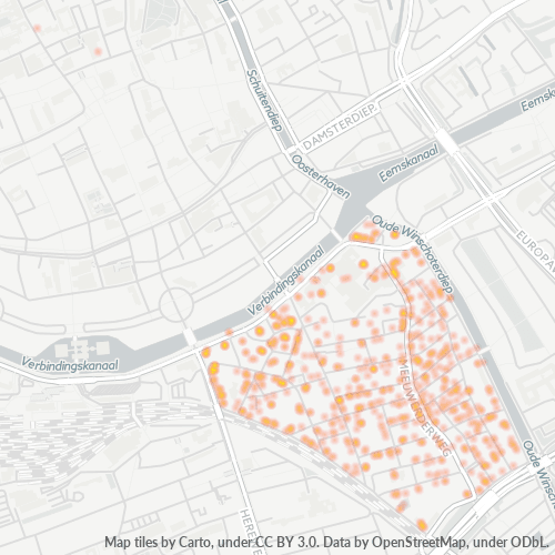 Heatmap voor postcode 9724