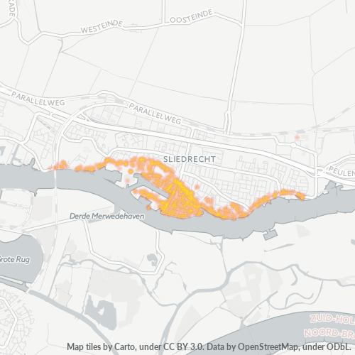Heatmap voor postcode 3361