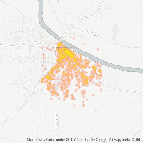 65101 Business Density Heatmap