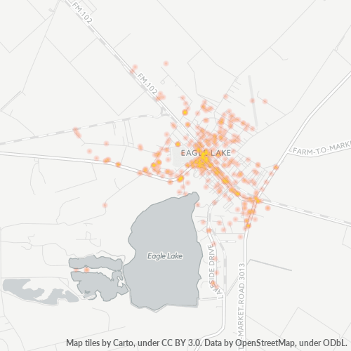 77434 Business Density Heatmap