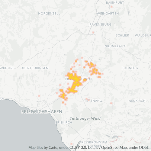 Heatmap für plz 88074