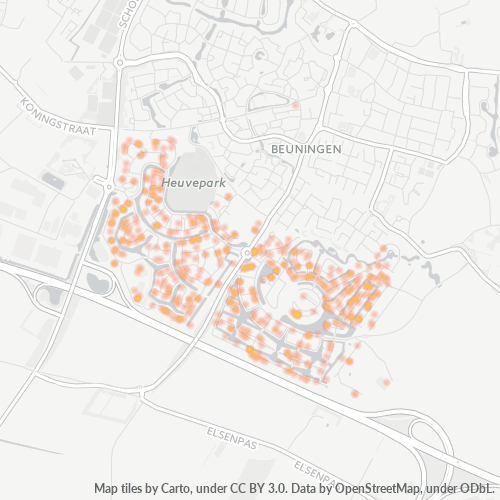 Heatmap voor postcode 6642