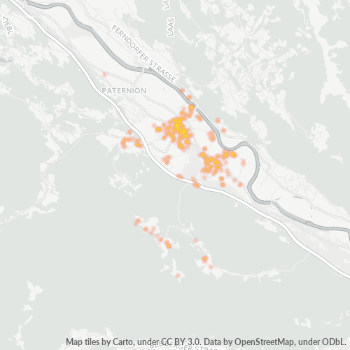 Heatmap für postleitzahl 9710