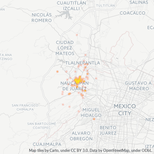 53310 Mapa de calor de densidad empresarial