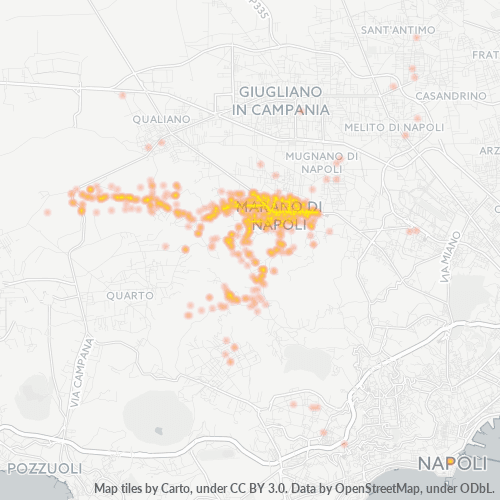 80016 Mappa di concentrazione per la densità di aziende