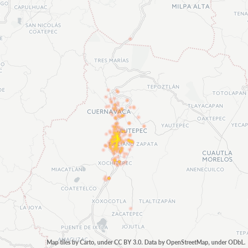 62580 Mapa de calor de densidad empresarial