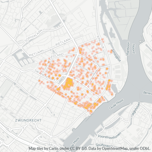 Heatmap voor postcode 3332