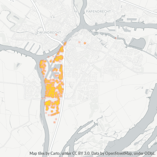 Heatmap voor postcode 3316