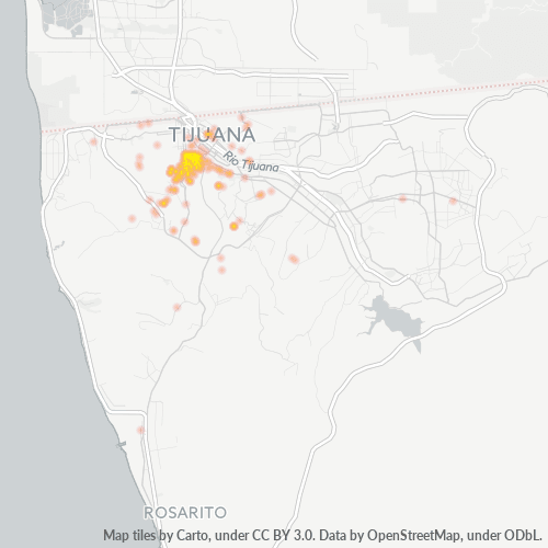 22040 Mapa de calor de densidad empresarial