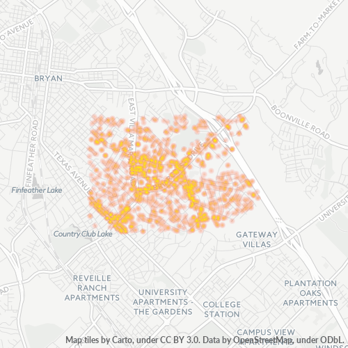 77802 Business Density Heatmap