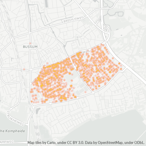 Heatmap voor postcode 1402