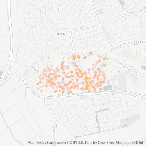 Heatmap voor postcode 5404