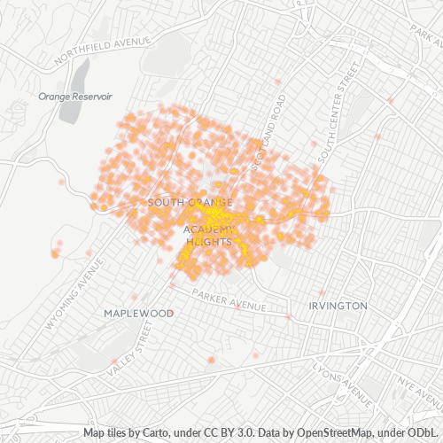 07079 Business Density Heatmap