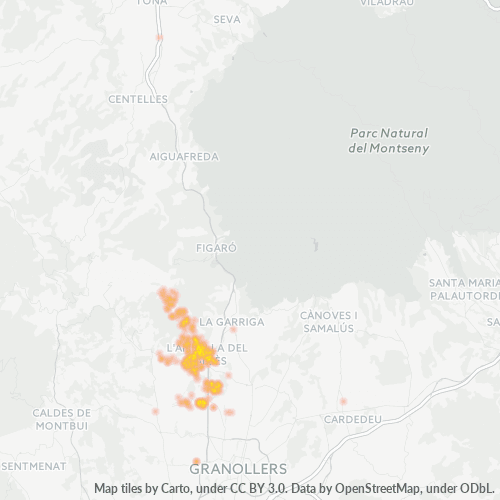 Mapa de calor para código postal 08480