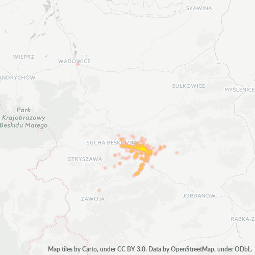 34-220 Mapa intensywności działalności gospodarczej