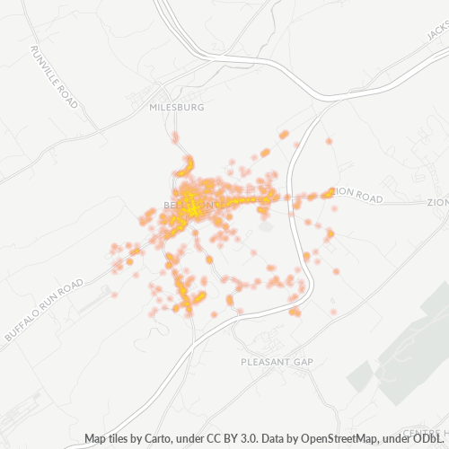 16823 Business Density Heatmap