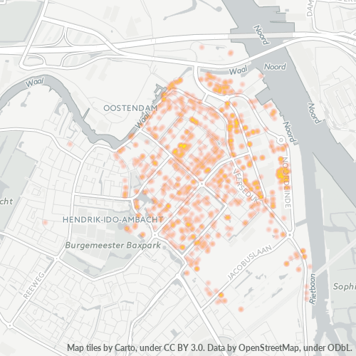 Heatmap voor postcode 3341