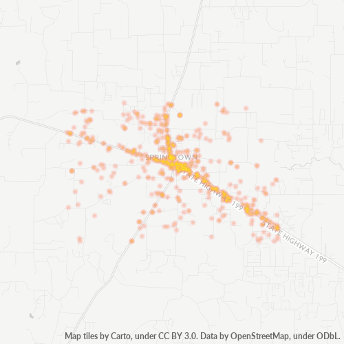 76082 Business Density Heatmap