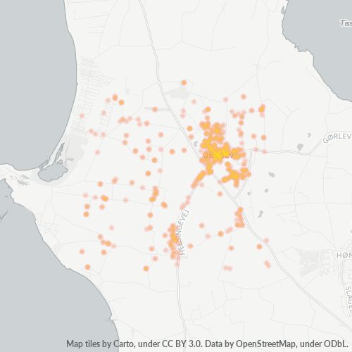 4281 Heatmap over forretningstæthed