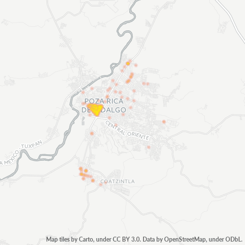 93330 Mapa de calor de densidad empresarial