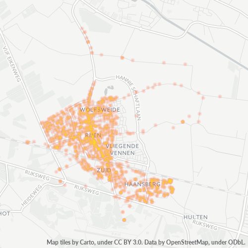 Heatmap voor postcode 5121