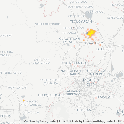 54960 Mapa de calor de densidad empresarial