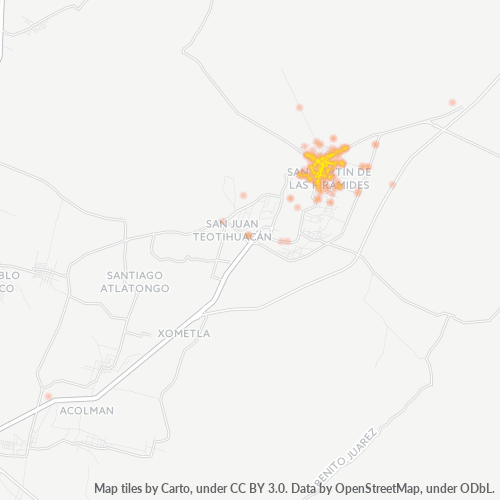 55850 Mapa de calor de densidad empresarial
