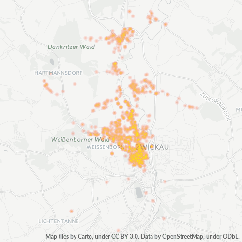 Heatmap für plz 08058
