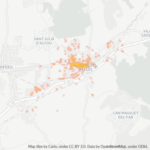 Mapa de calor para código postal 08450