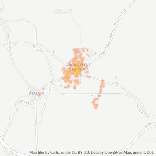 Mapa de calor para código postal 28814