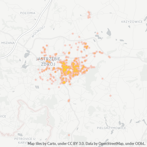 44-335 Mapa intensywności działalności gospodarczej