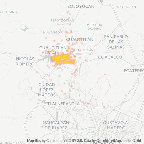 54760 Mapa de calor de densidad empresarial