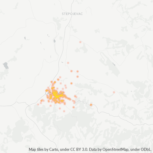 11550 Vrelinska mapa gustoće poslovanja