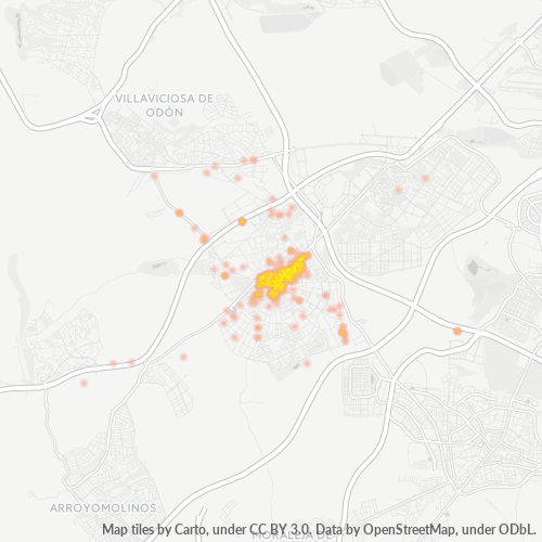 Mapa de calor para código postal 28931
