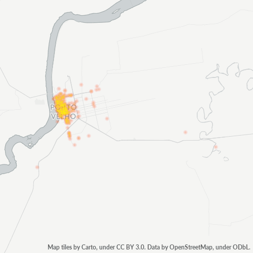 76801-000 Mapa de calor de densidad empresarial