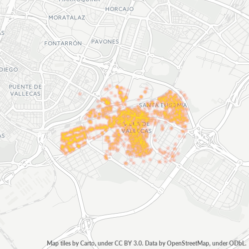 28031 Mapa de calor de densidad empresarial