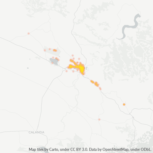 Mapa de calor para código postal 44600