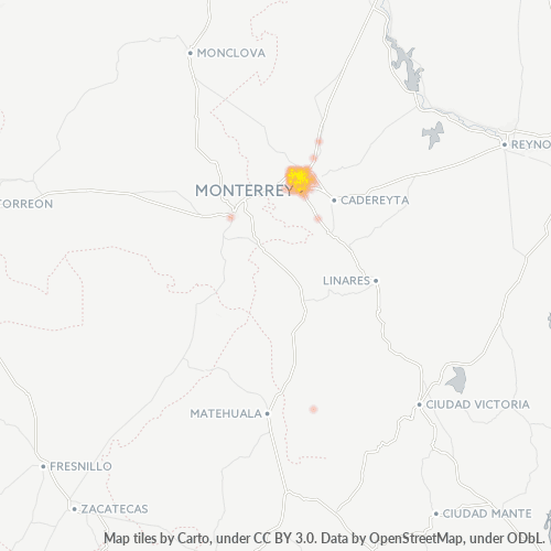 66050 Mapa de calor de densidad empresarial