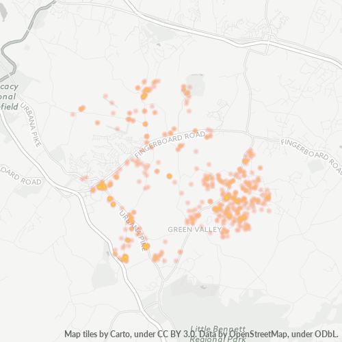 21754 Business Density Heatmap
