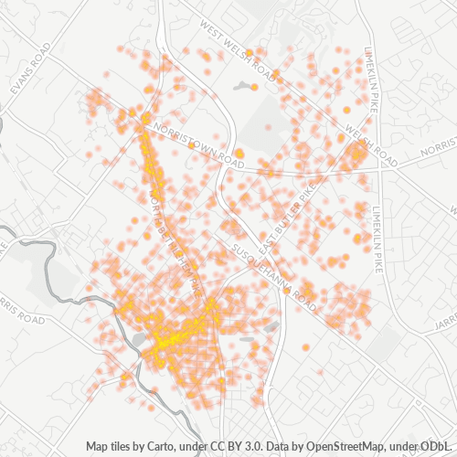 19002 Business Density Heatmap