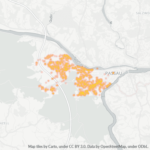 Heatmap für plz 94036