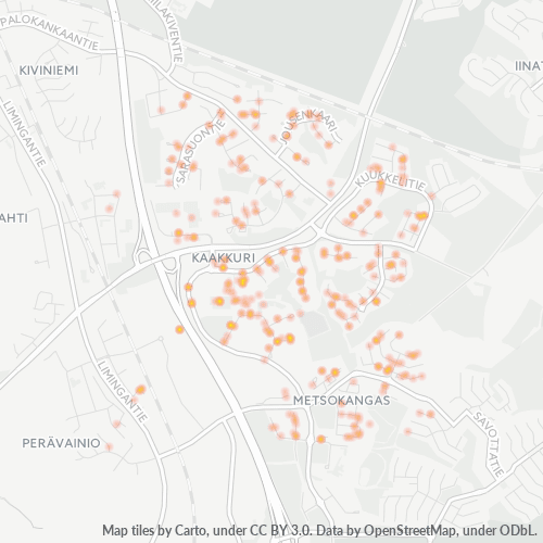 90420 Yritystiheys lämpökarttana